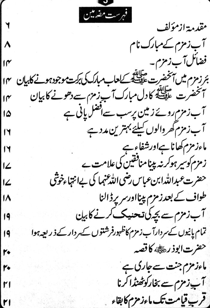 AAB-E-ZAM ZAM KAY FAZAIL O MASAIL